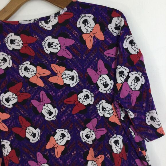 Lularoe Womens Irma Disney Minnie Mouse Short Sleeve Blouse Top Purple Multi L - Picture 8 of 12